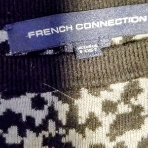 French Connection Black and Cream Patterned Sweater